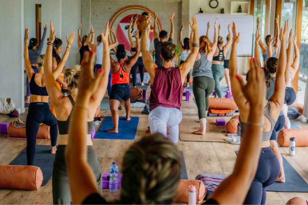 group yoga practice