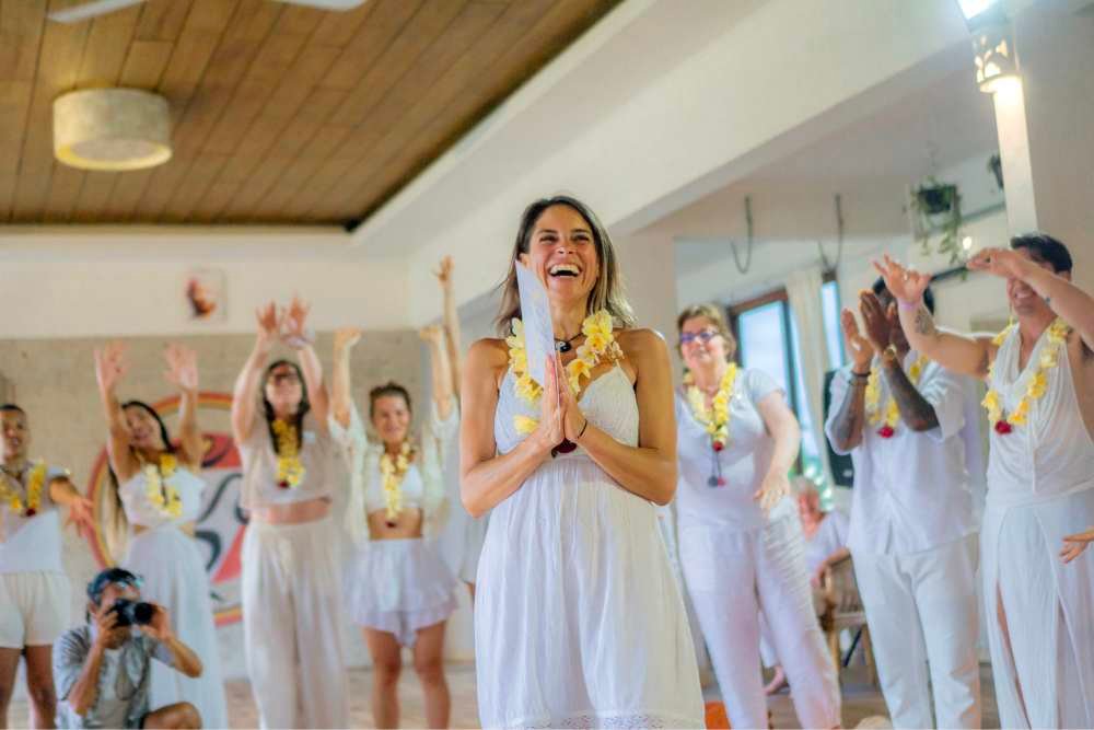 students truning into yoga teachers