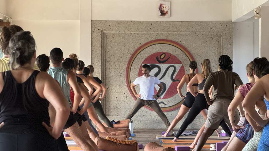 students doing 300 hour yoga training