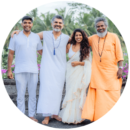 Deep Kumar lead teacher with yoga certification students Bali