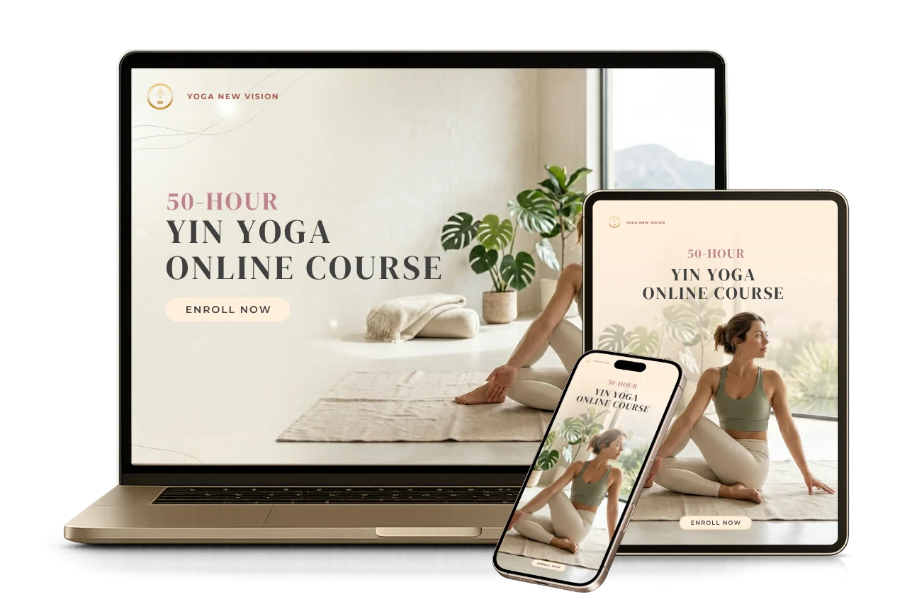 50-hour Yin Yoga online course bonus for 200-hour yoga teacher training graduates in Bali