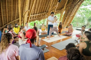 A yoga student demonstrating a beginner yoga pose for flexibility, highlighting safe alignment for complete beginners starting their practice.