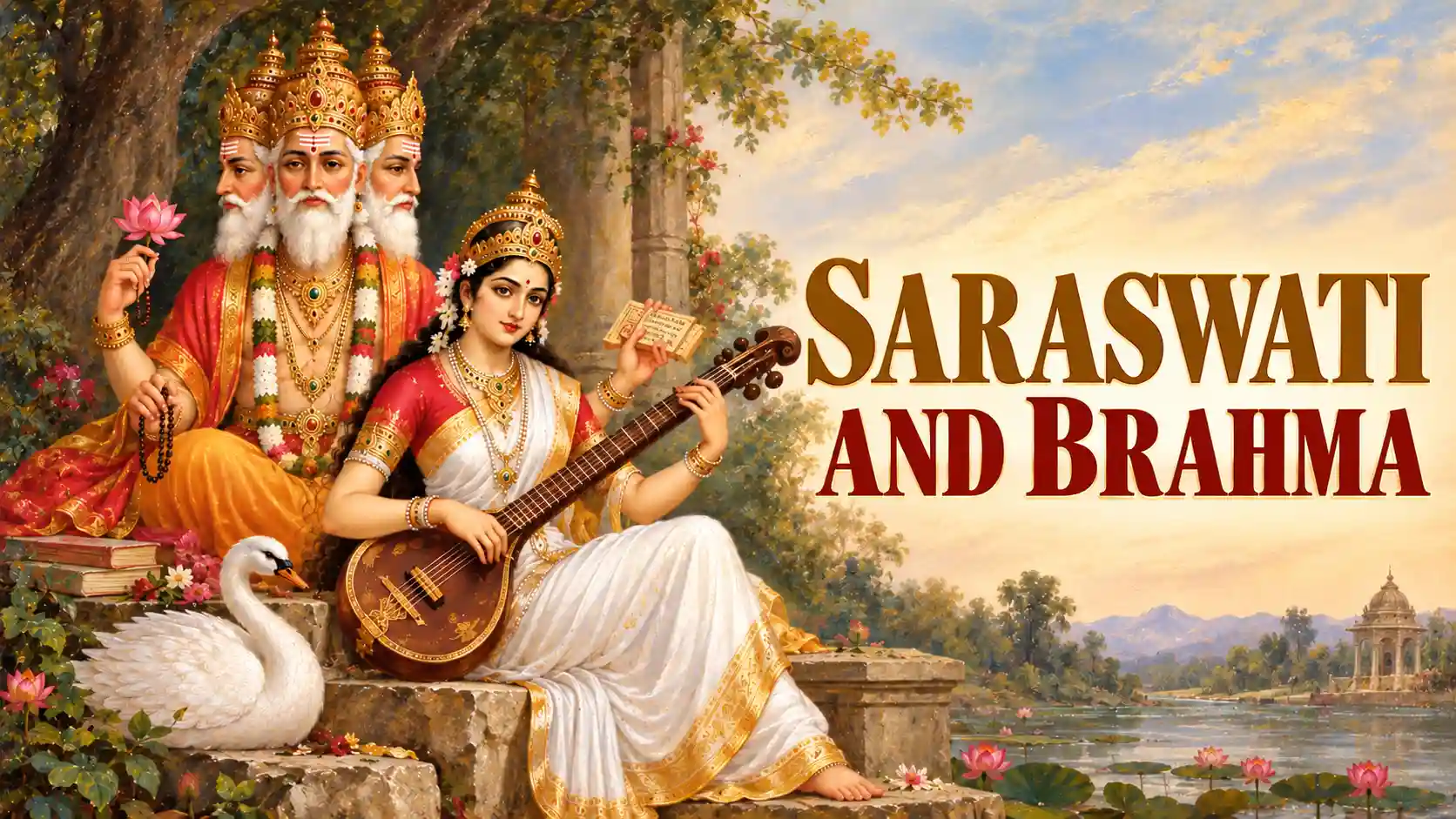 Saraswati and Brahma