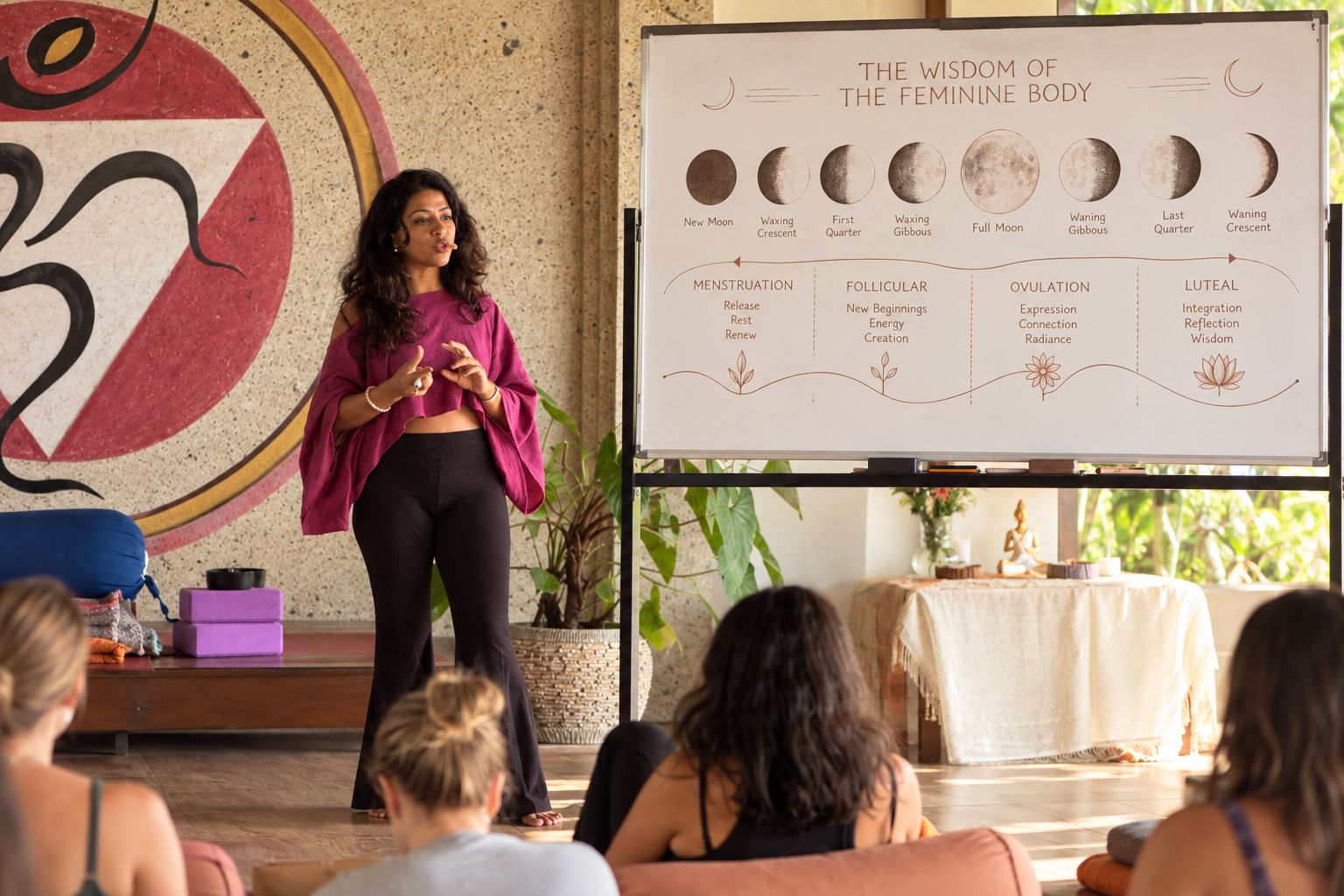 Yoga adapted to the natural rhythms of the feminine body at Yoga New Vision Bali